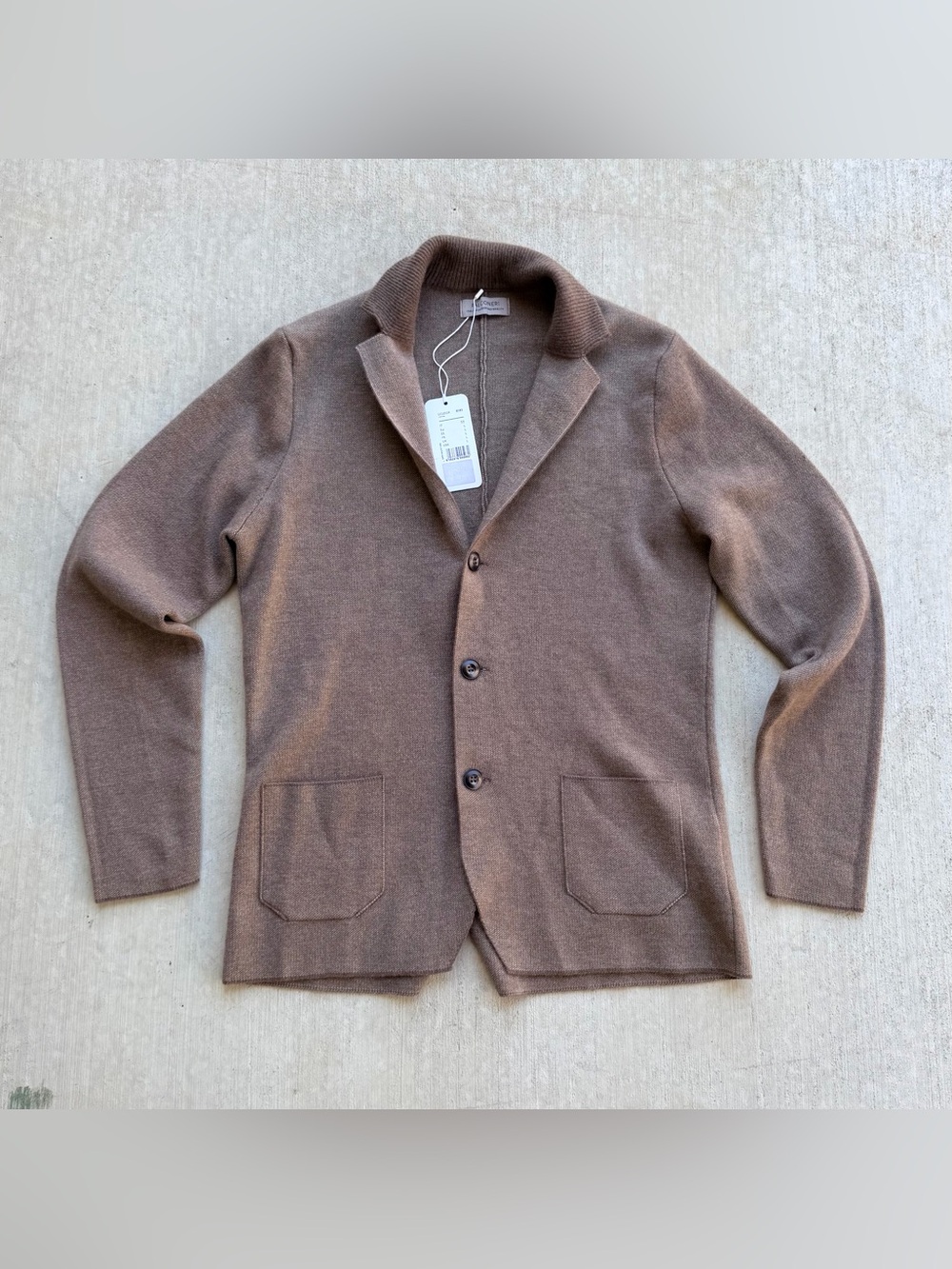 Falconeri Wool Cardigan Men Size 50 Tan NWT